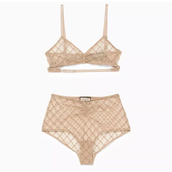 Gucci | Intimates & Sleepwear | Nwt Gucci Nude Lingerie Set Size S ...